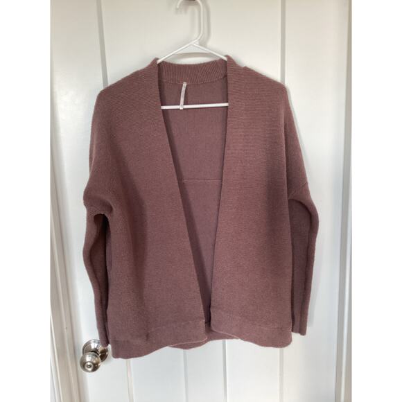 Free People Women Ottoman Slouchy Ribbed Cardigan Sweater Oversized Brown SZ XS - Picture 3 of 10